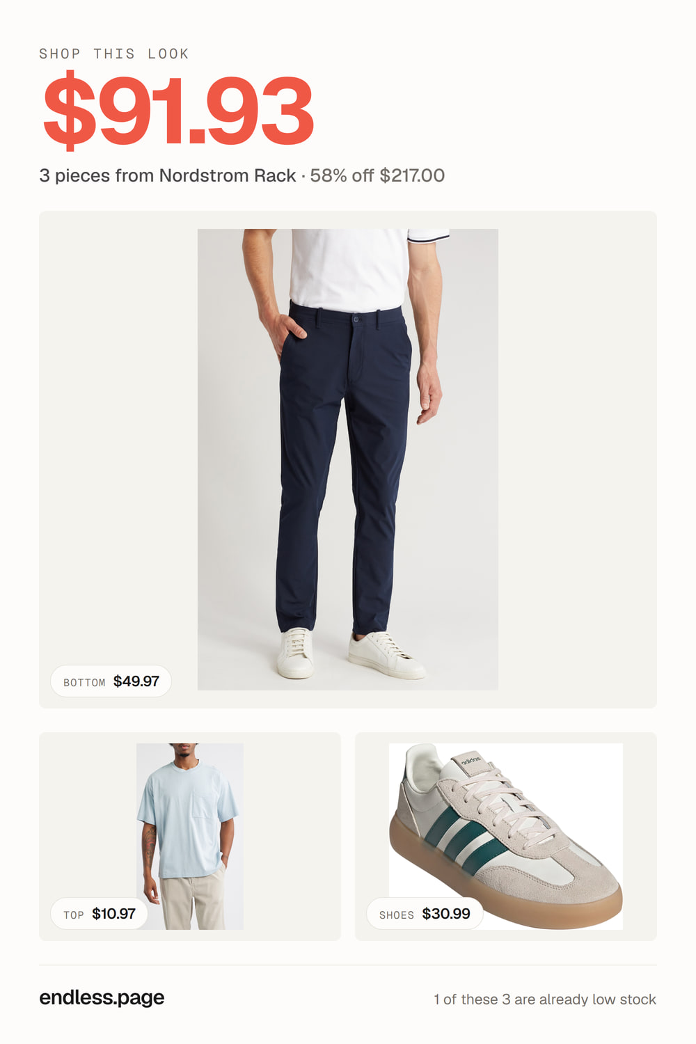 Men's blue outfit under $100 · 3 pieces from Nordstrom Rack