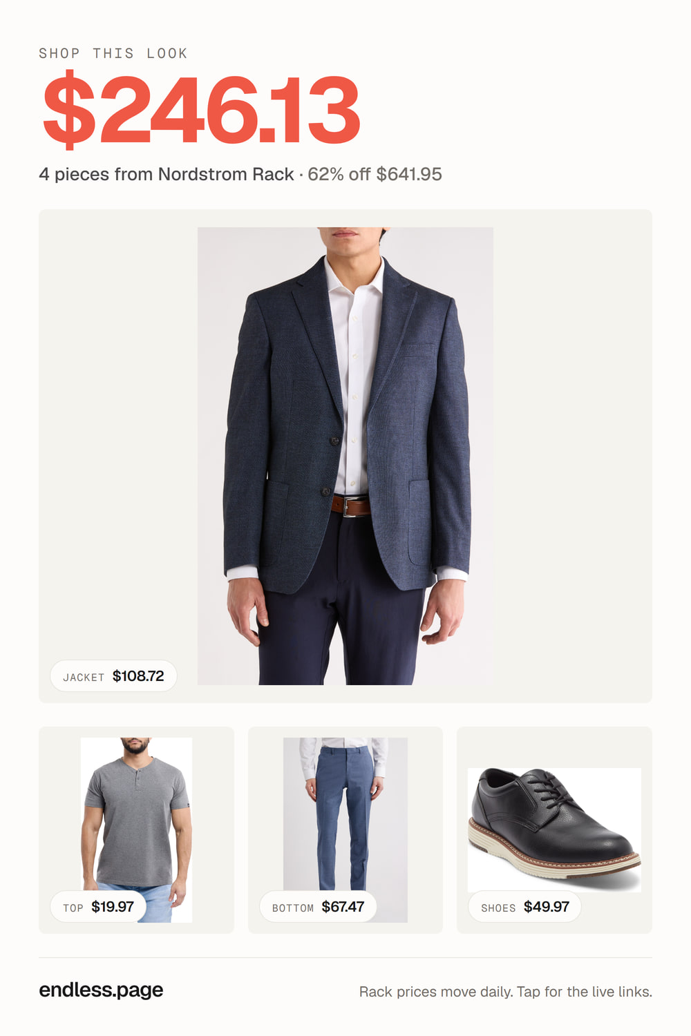 Men's blue outfit under $250 · 4 pieces from Nordstrom Rack