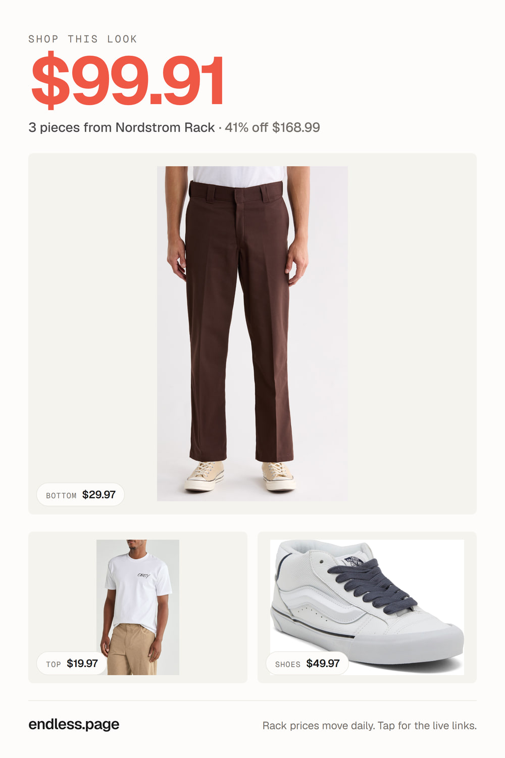 Men's brown outfit under $100 · 3 pieces from Nordstrom Rack