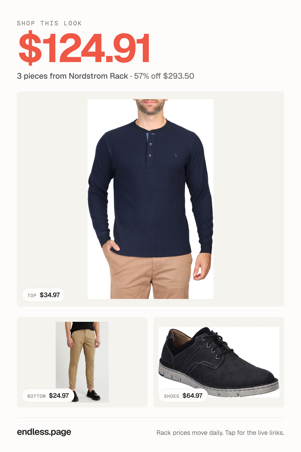 Men's outfit under $150 · 3 pieces from Nordstrom Rack