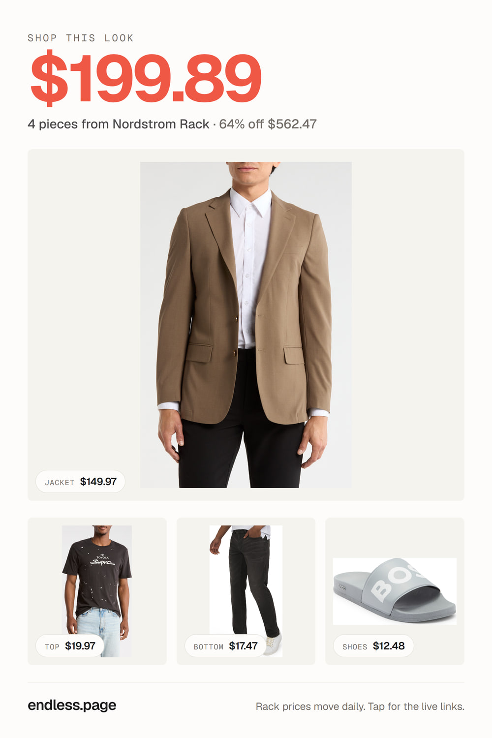Men's olive outfit under $200 · 4 pieces from Nordstrom Rack