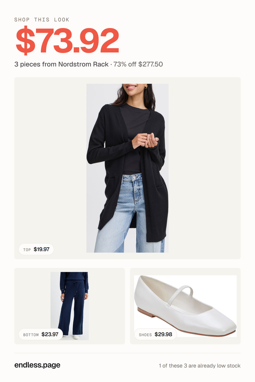 Women's outfit under $75 · 3 pieces from Nordstrom Rack